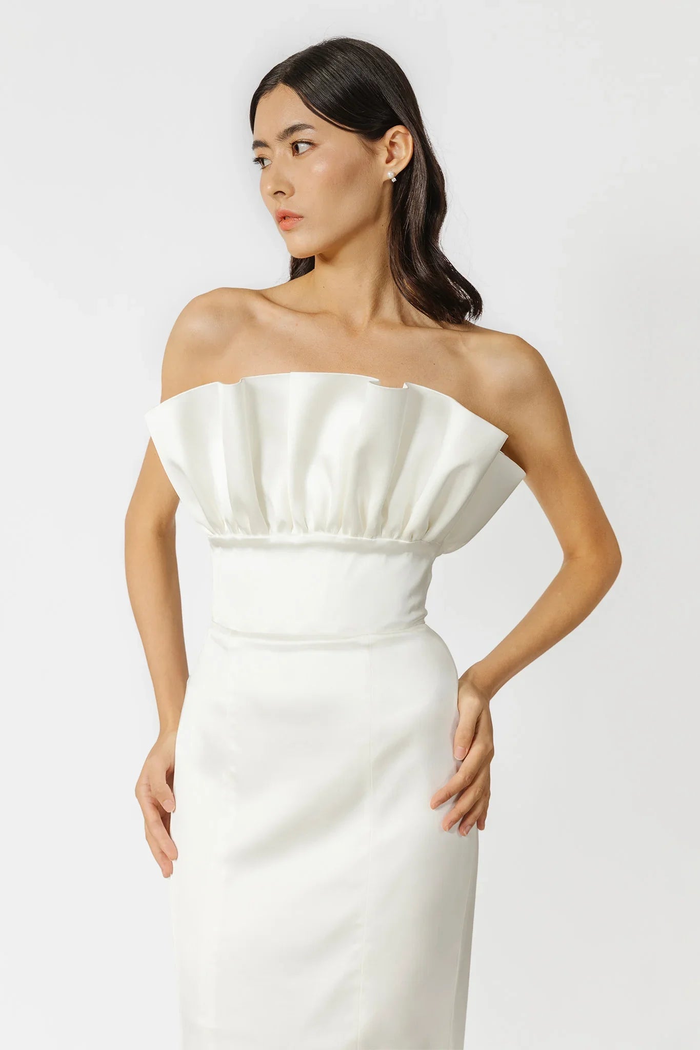 Noah Strapless Satin Gown