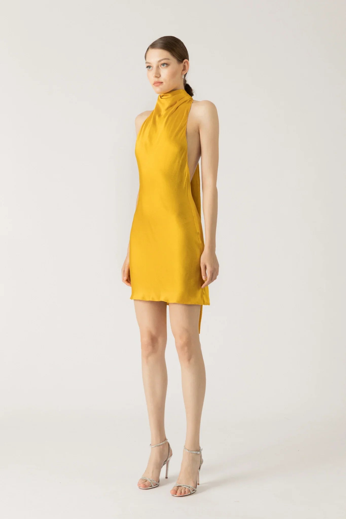 Penny Backless Satin Mini Dress