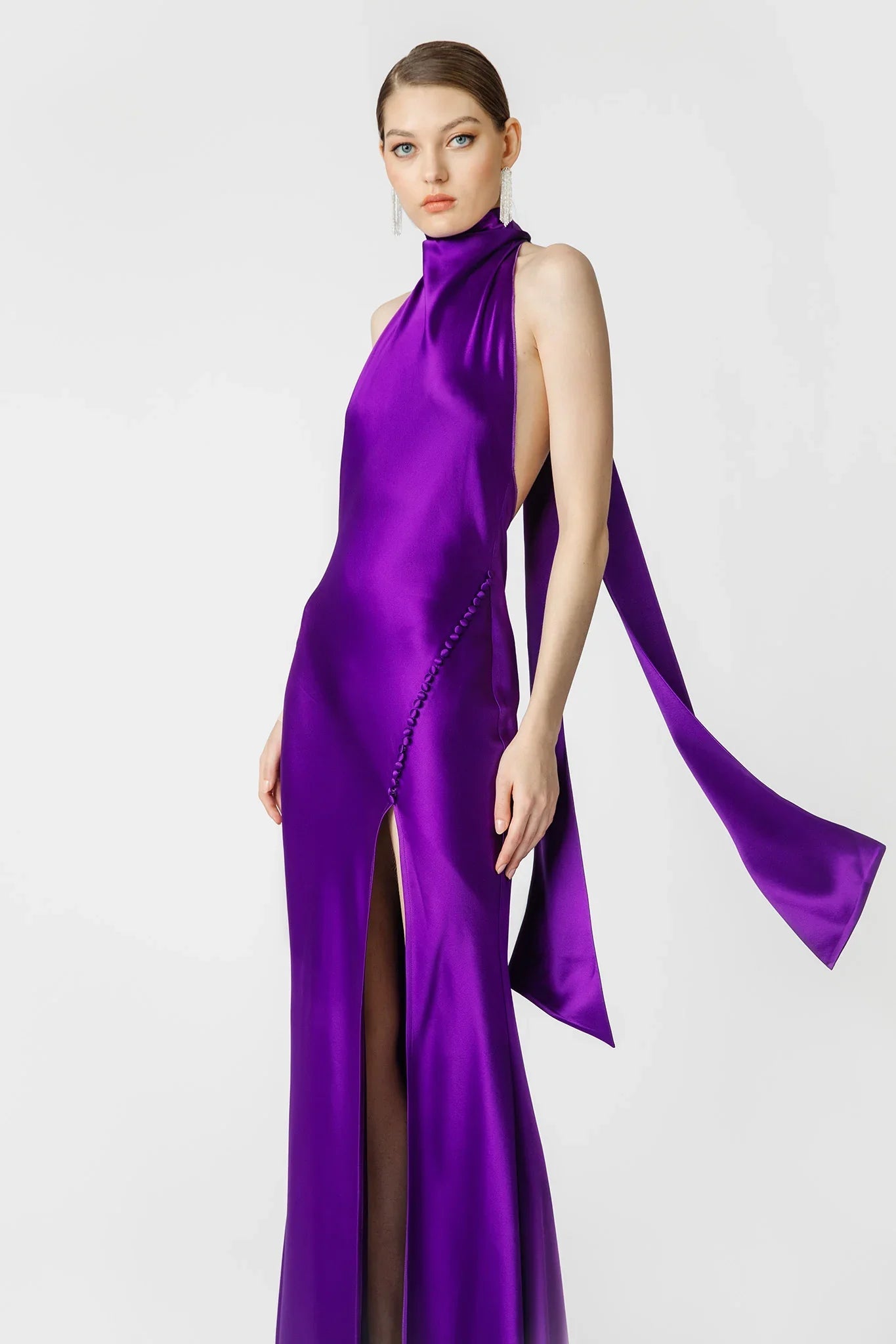 Penelope Backless Satin Gown