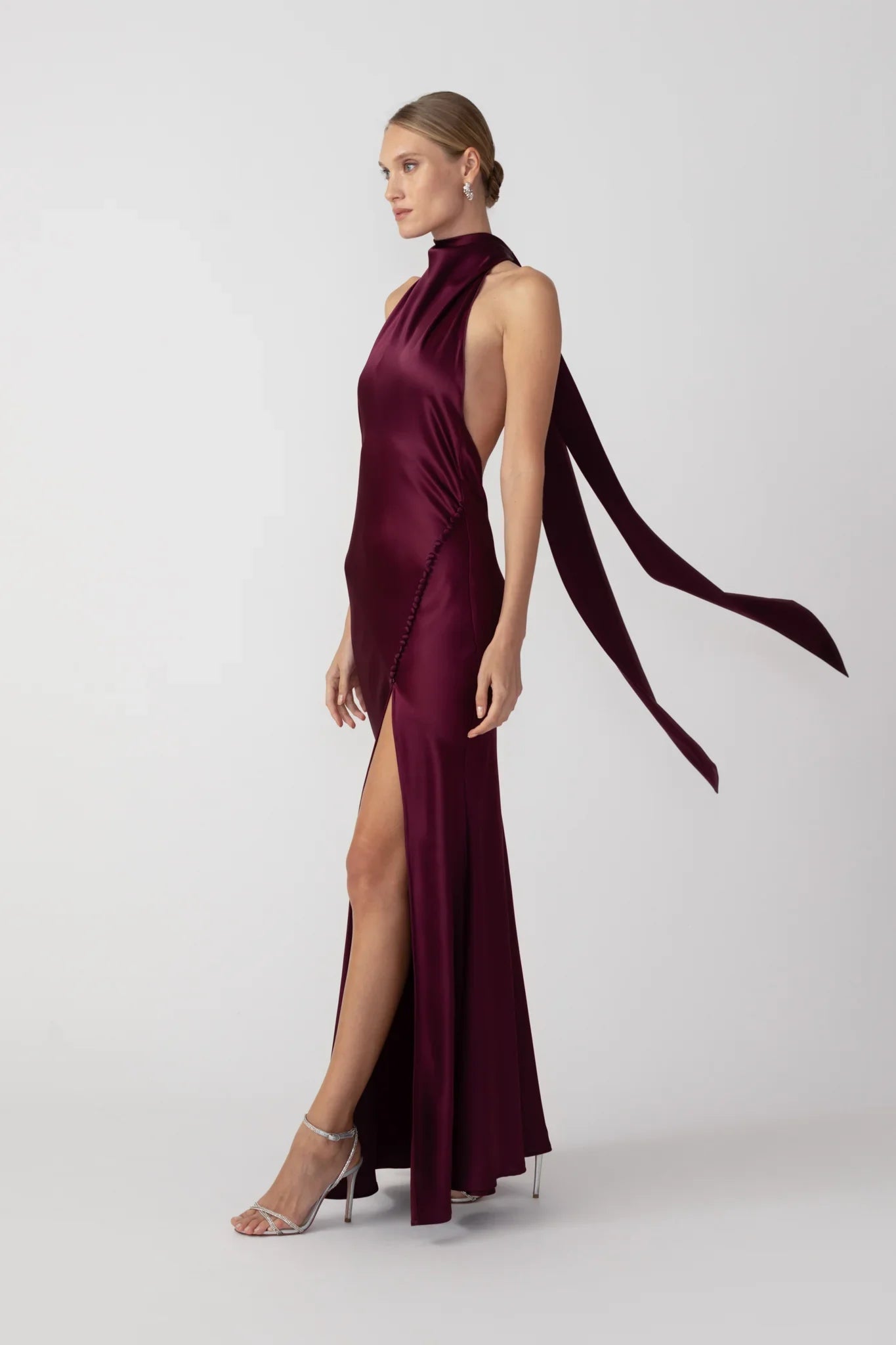 Penelope Backless Satin Gown