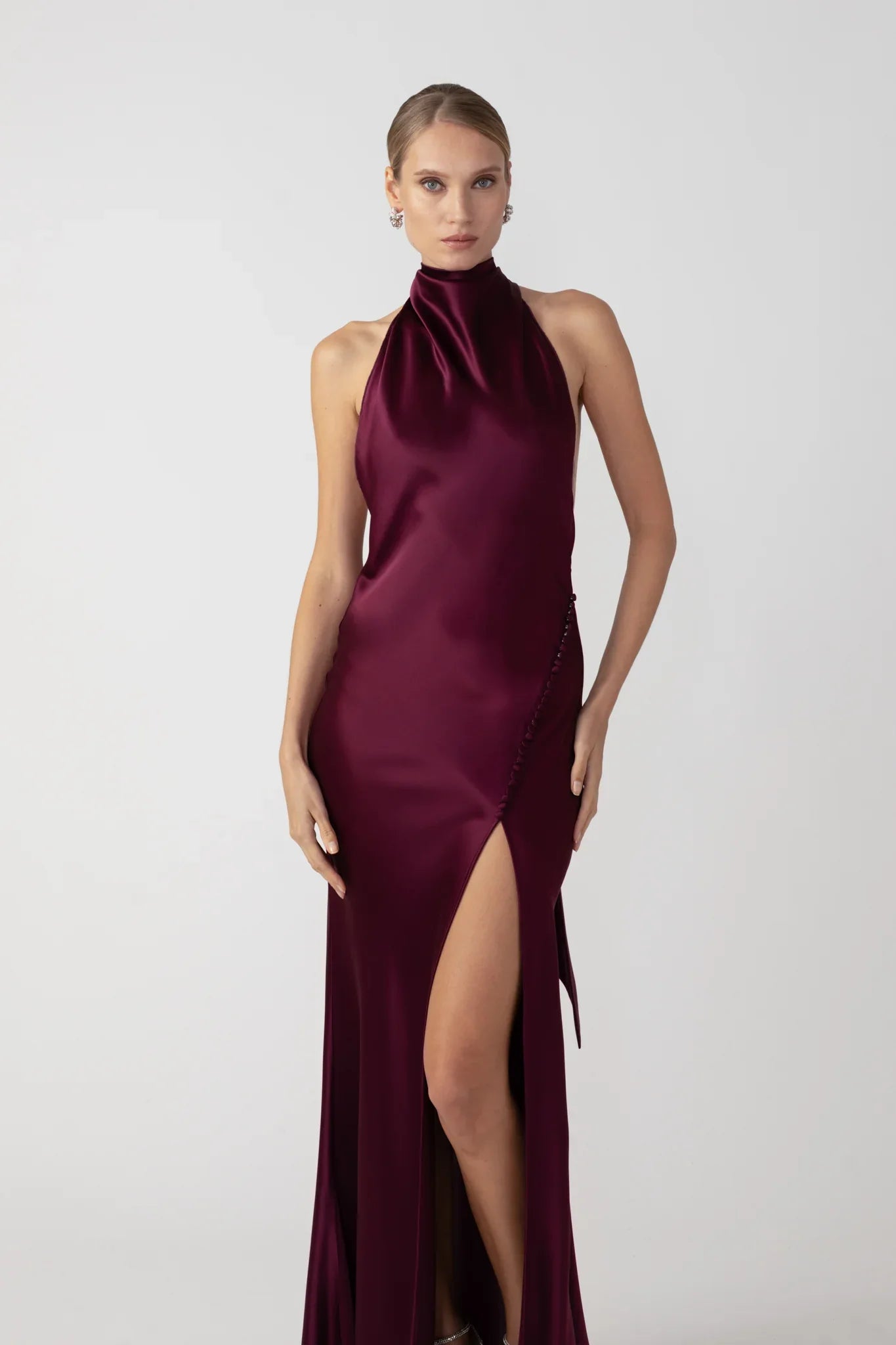 Penelope Backless Satin Gown