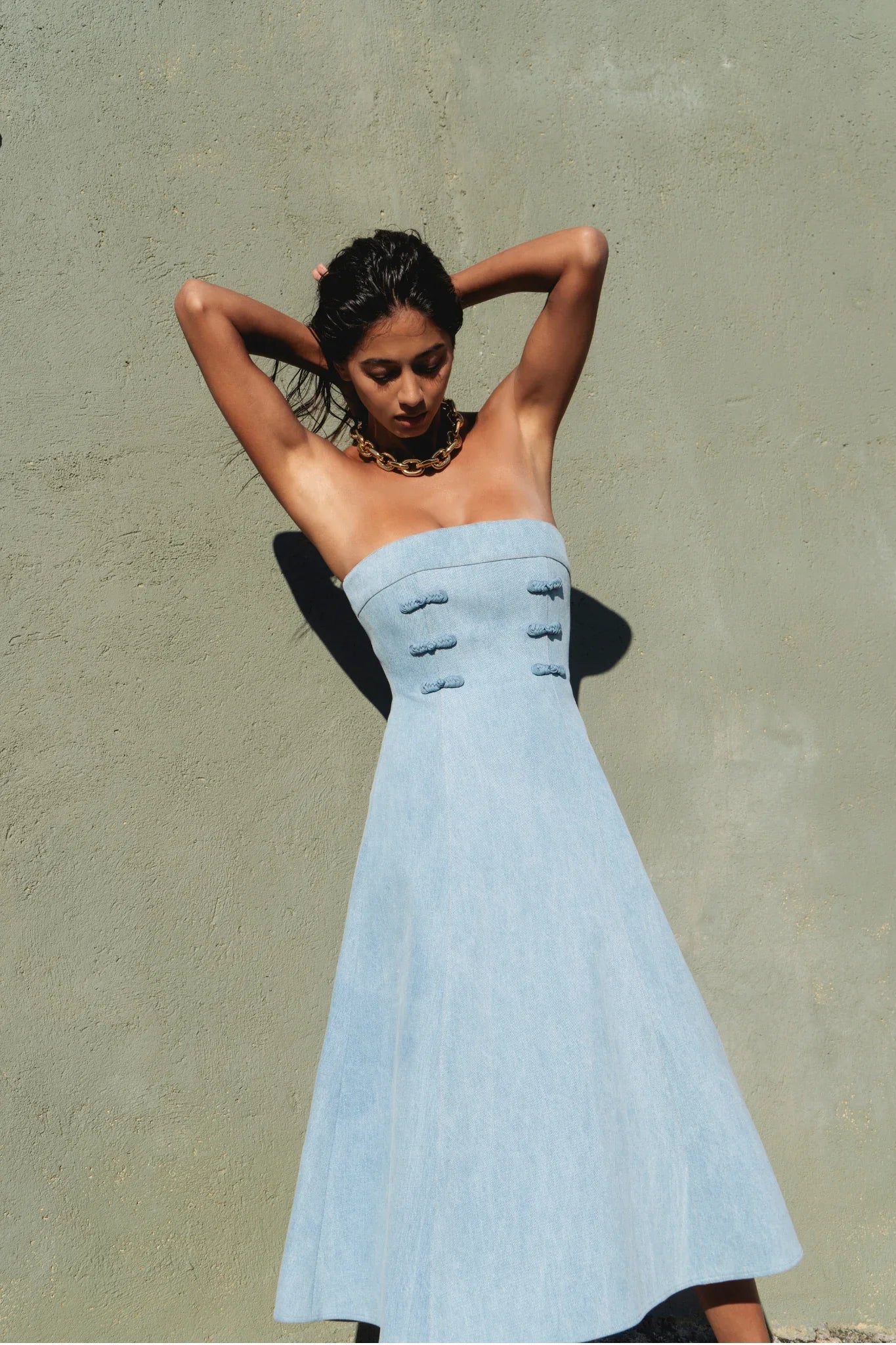 Twyla Denim Midi Dress