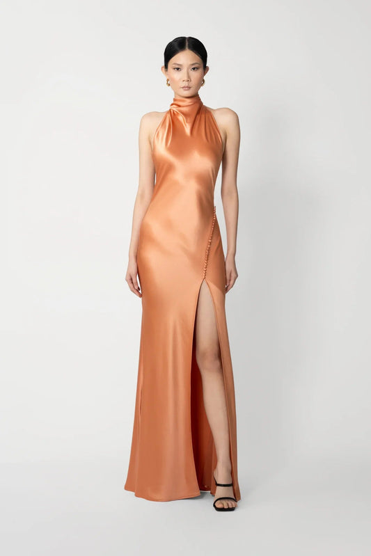 Penelope Backless Satin Gown