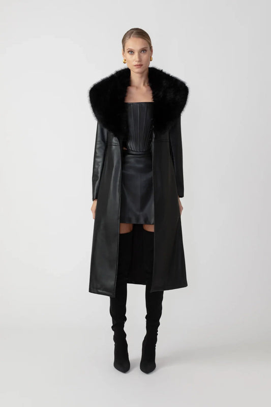 Simone Faux Leather Coat
