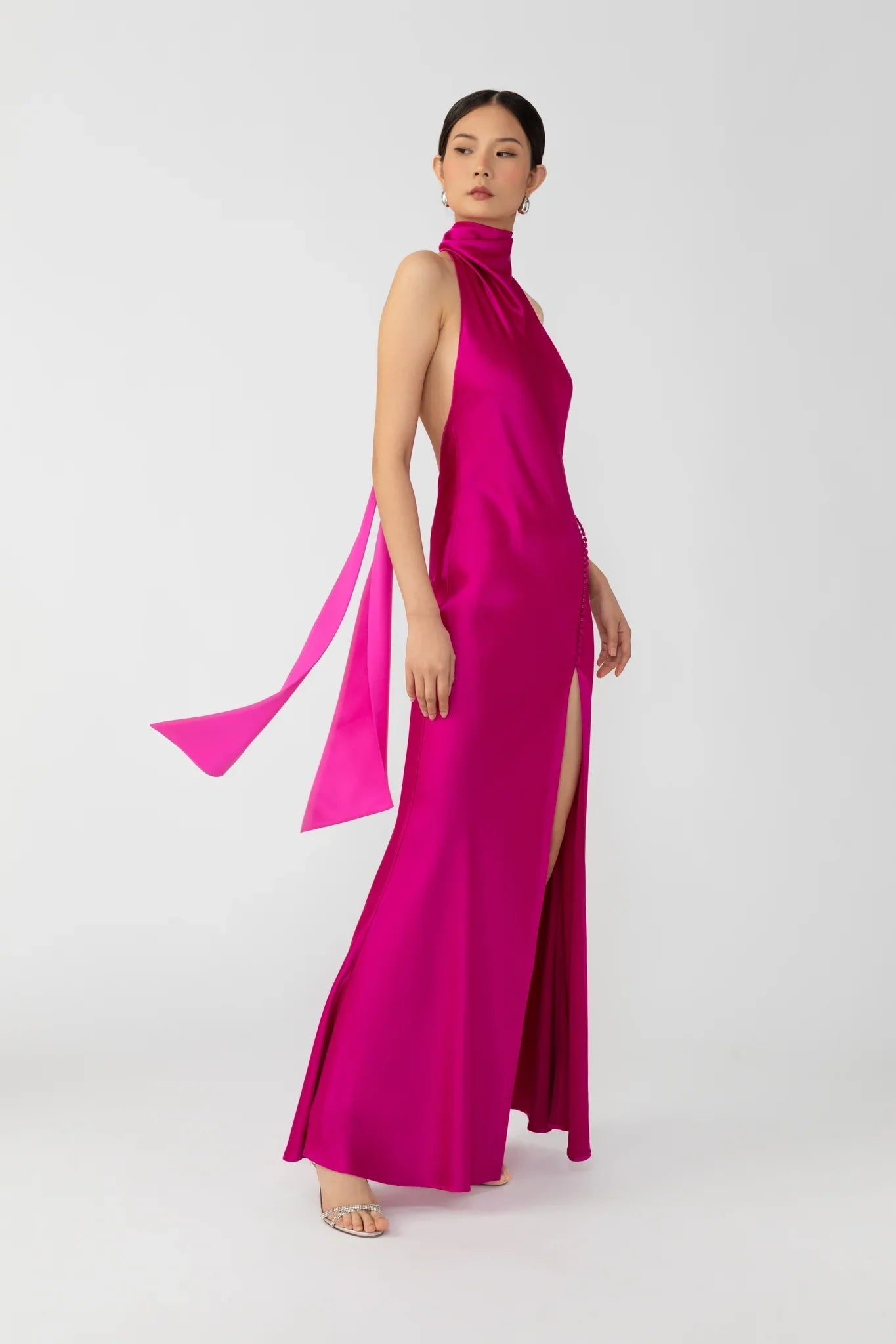 Penelope Backless Satin Gown